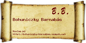 Bohuniczky Barnabás névjegykártya