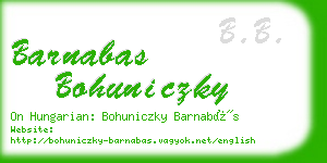 barnabas bohuniczky business card